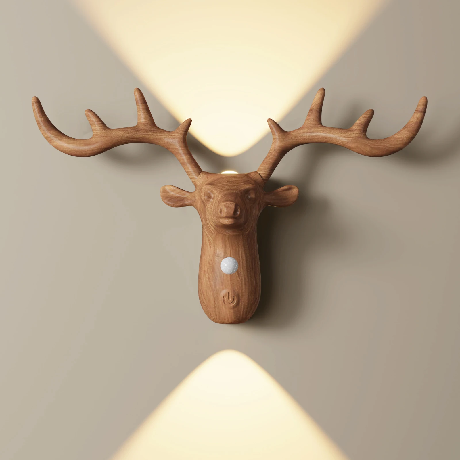 GDLUOAO Smart LED Deer Wall Light with Touch Dimming and Motion Sensor, 1200mAh USB Rechargeable Night Light