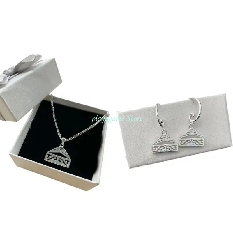 Y88A Exquisite Handcrafted Ethnic Themed Jewelry Delicate Yurt Charm Pendant Necklace Alloy Texture for Women and Girls