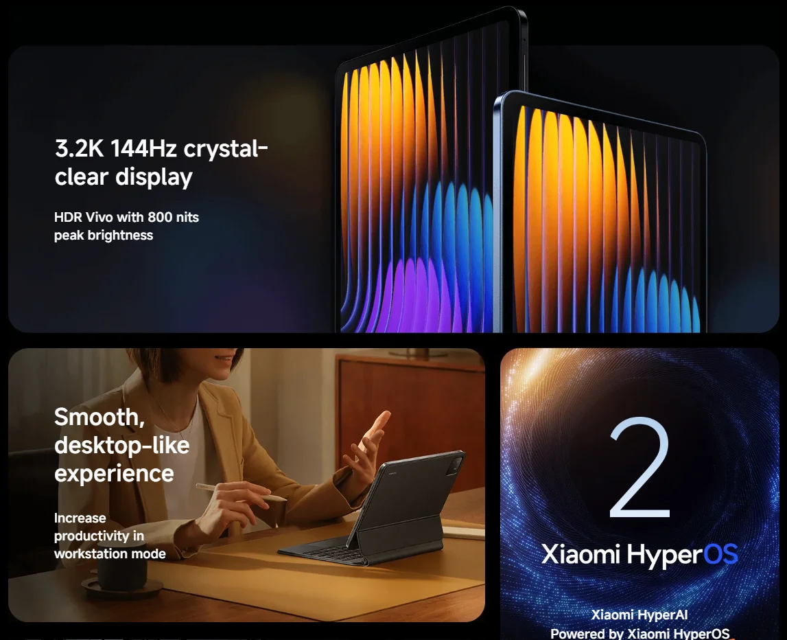 تابلت Xiaomi Pad 7 Pro معالج Snapdragon 870 عرض 11.2 بوصة كاميرا 144 هرتز 50 ميجابكسل 32 ميجابكسل بطارية 8850 مللي أمبير 65 وات