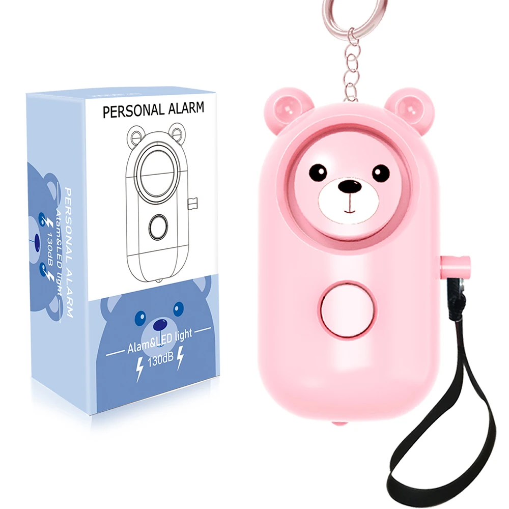 Auto-defesa Alarme Keychain para Mulheres e Meninas, Alerta de Segurança Pessoal, Alarme de Emergência Alto, Anti-Lobo, Security Protect, Scream, 130dB