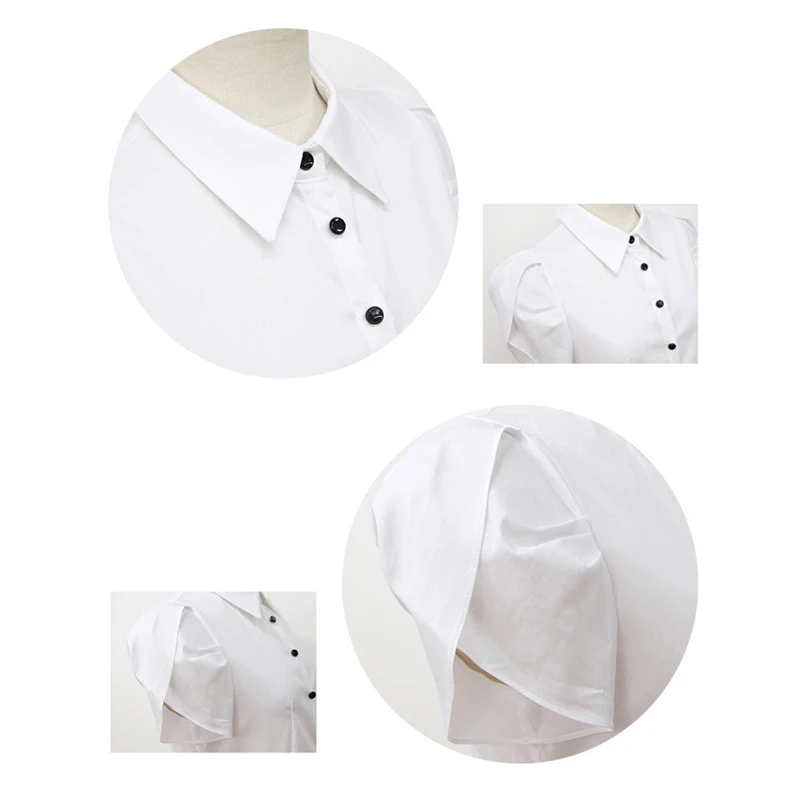 Women Summer Formal Shirts Short Sleeves Slim Fit Office Lady Turn-down Collar Shirts Shirt Tops Accessories Elegant