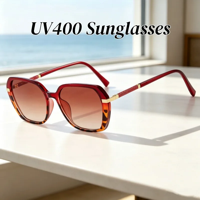 Unisex Classic Versatile Square Frame Personalized Sunglasses Metal Luxury Large Frame Shades Beach Driving Comfortable Eyewear