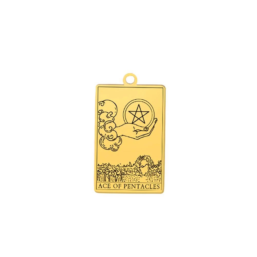 Suit of Pentacles Tarot Cards Vintage Amulet Pendant for Necklaces Suit of Swords Traditional Tarot Art Minor Arcana Wholesale