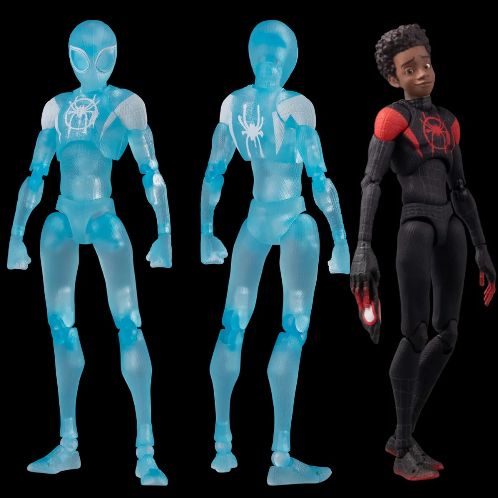 

Miles Morales Spiderman Action Figurine Transparent Joint Movable Anime Figure Models Toys Spider-Man: Across The Spider-Verse