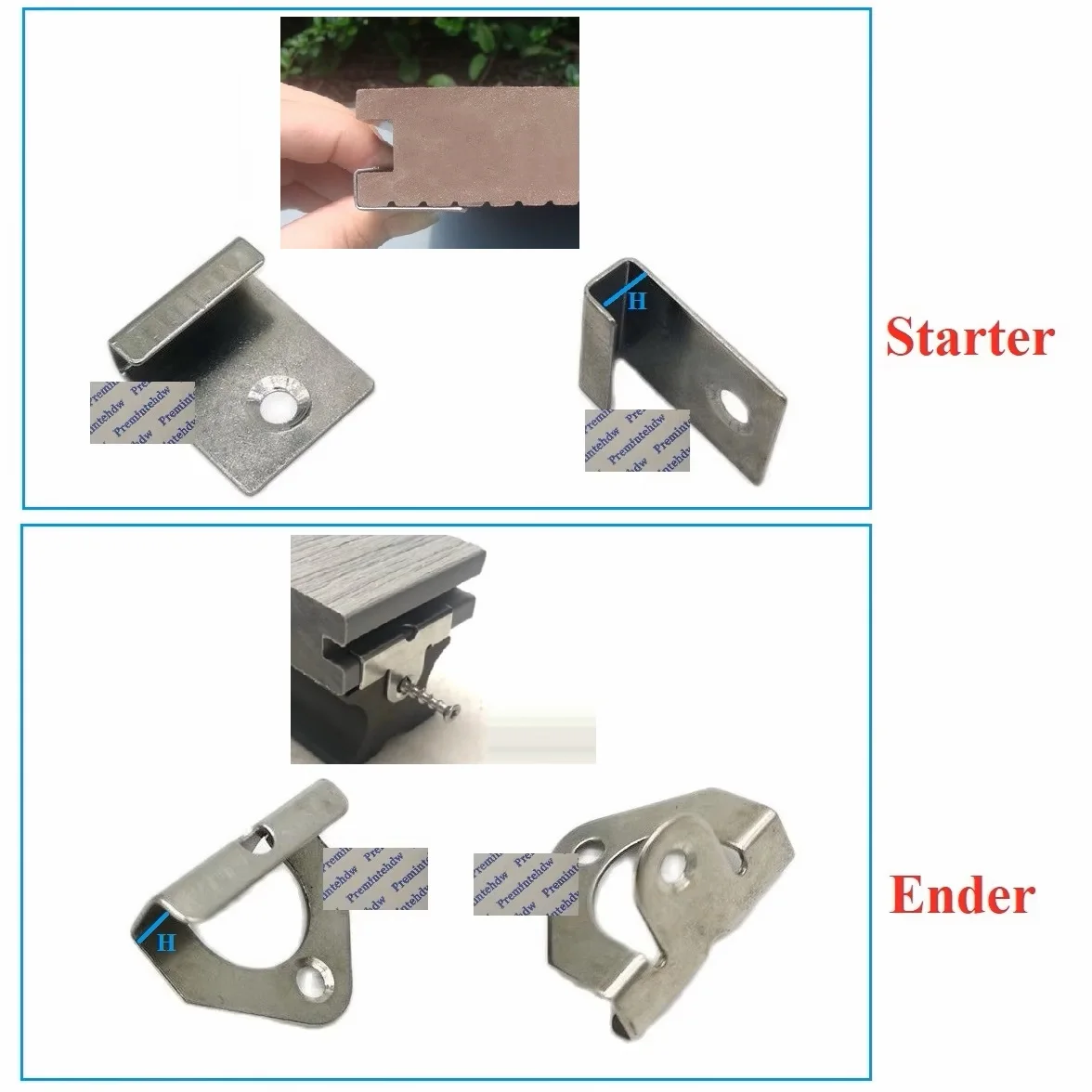 100Pcs Stainless Steel WPC Composite Deck Starter End Clips
