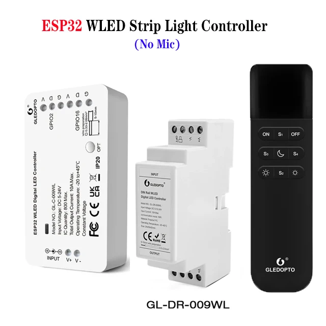 DC 5-24V ESP32 WLED Strip Light Controller Supported Strip: WS2811, SK6812, SM16703P, WS2812