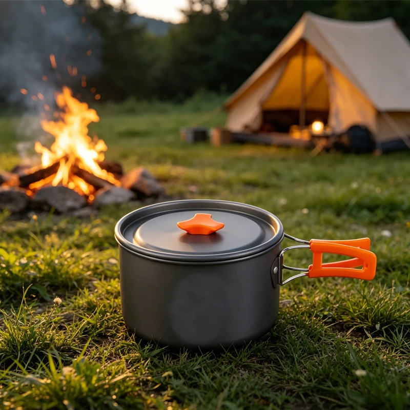 

1 2 3L Outdoor Camping Cookware Outdoor Cooking Pot for Including Folding Pot Stove Hiking Picnic Activities Camping Accessories
