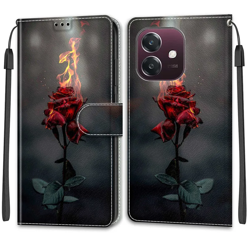 Wallet Leather Phone Case For OPPO A40 A60 A38 A58 A78 4G A59 A79 A3X A3 5G Coque Magnetic Flip Cover Stand Book Painted Cases