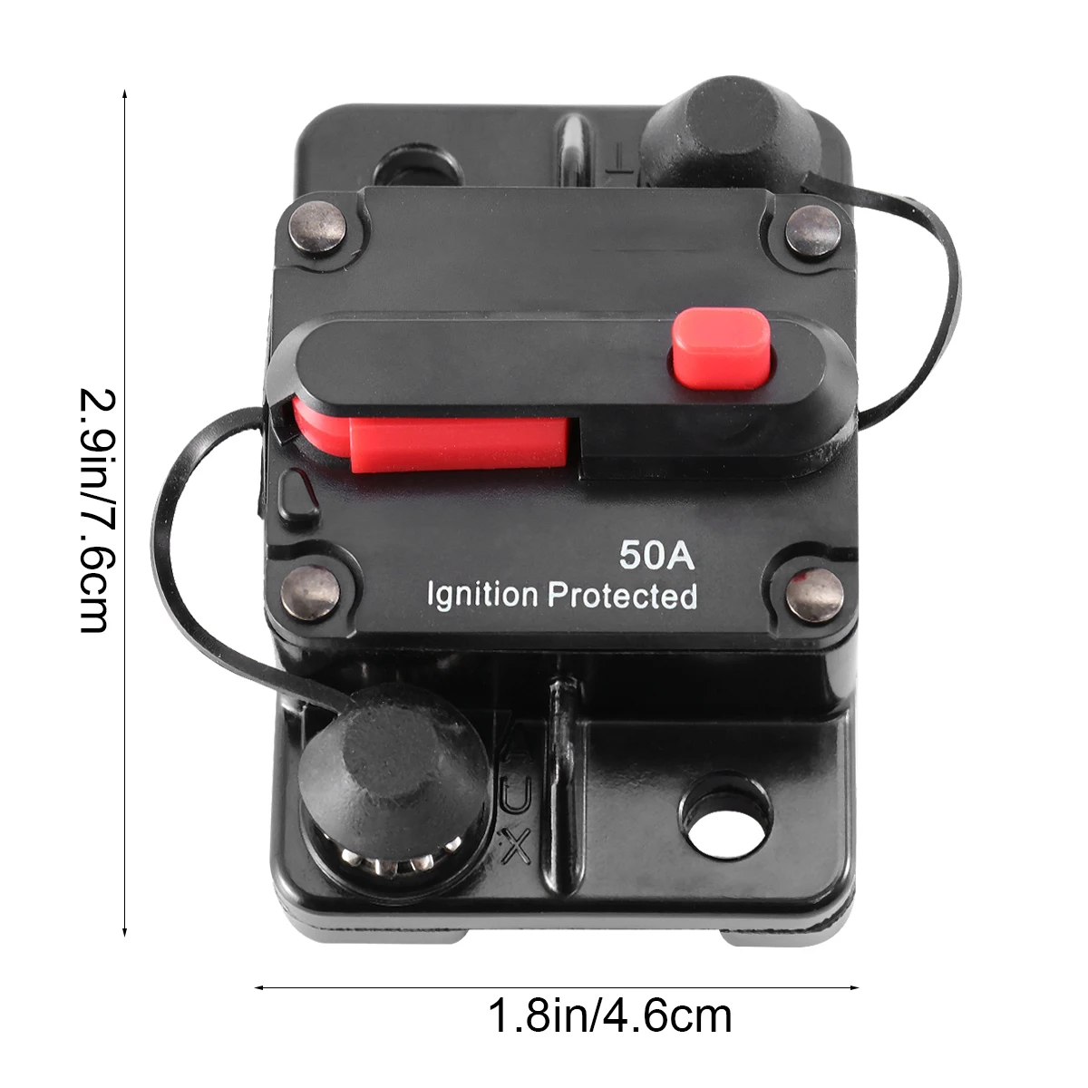 

High Amp 50A Circuit Breaker Protector Switchable Manual Reset Black High Sensitivity Electrical Protection Current Control Car