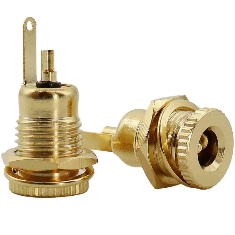 1PC DC-099 DC Power Supply Jack Socket Female Panel Mount Connector 5.5mm 2.1mm 2.5mm Plug Adapter 2 Terminal Types GOLD PLATED