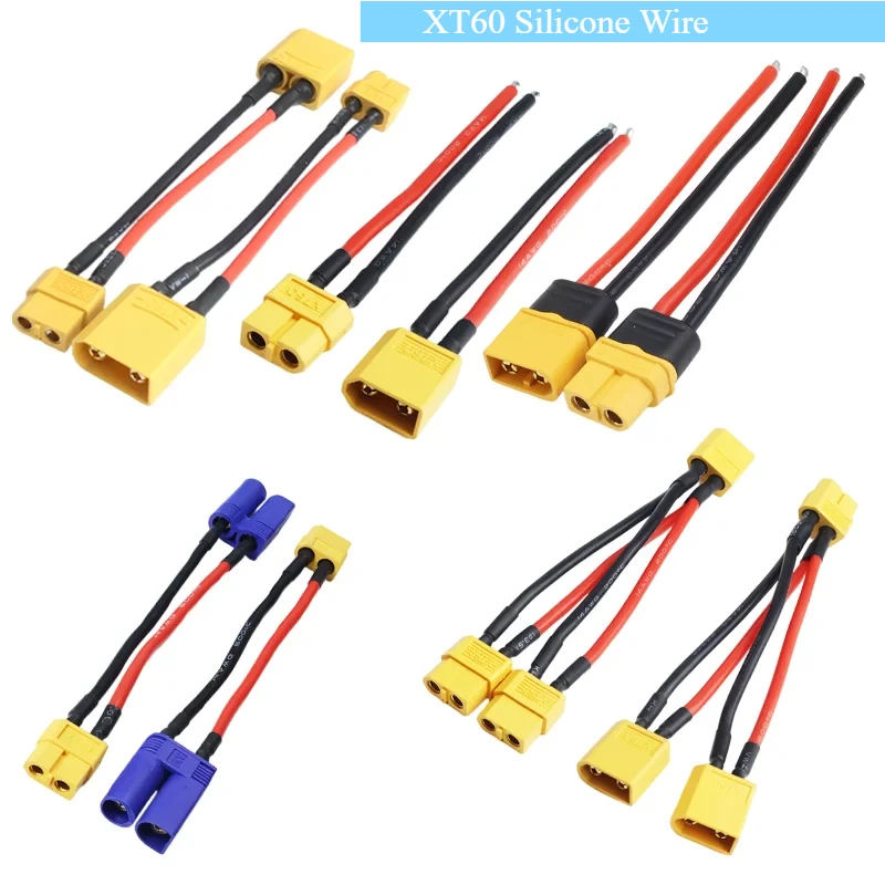 5 stücke Silikon Draht XT60 Zu XT90 EC5 Männlich/Weiblich Batterie Stecker Y Splitter/ 3-Wege 14AWG dual Verlängerung für Batterie Ladegerät
