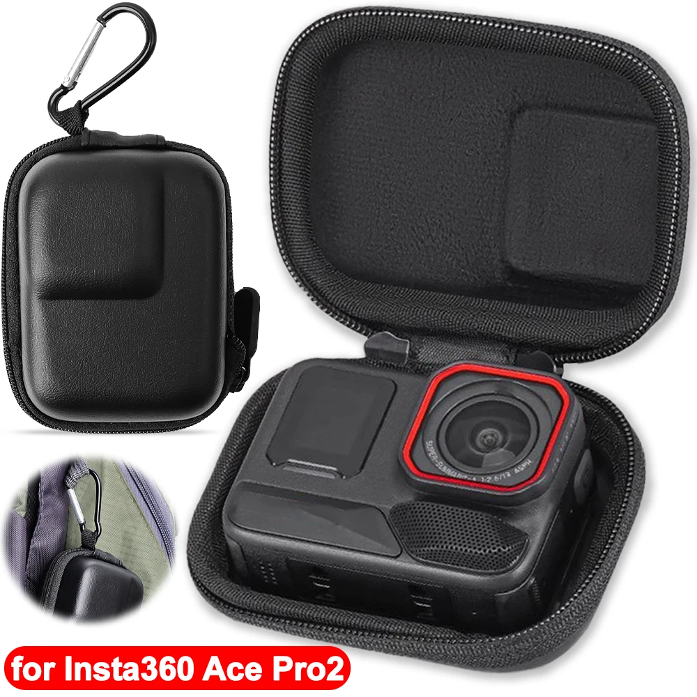 Mini Carrying Case for Insta360 Ace Pro2 Camera Bags Travel Storage Cases with Carabiner Scratch-proof Protectors for Insta360