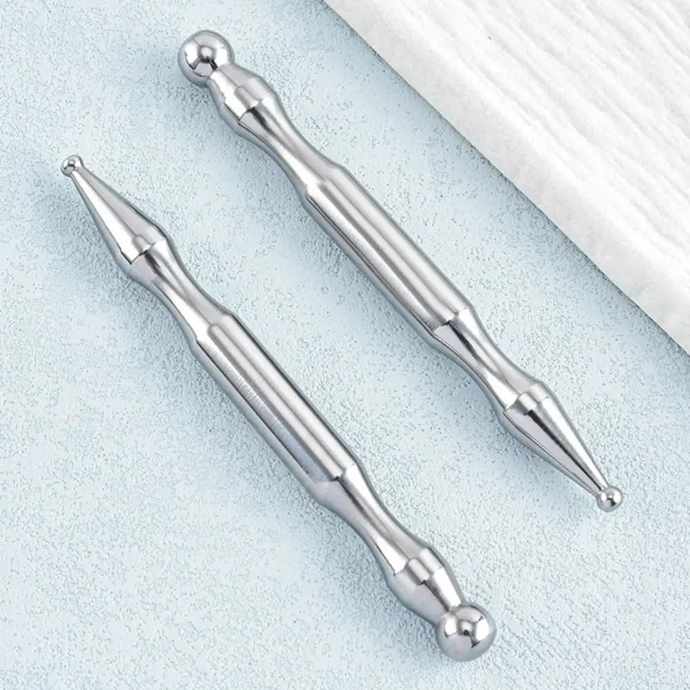 

Stainless Steel Acupuncture Pen Dual Head Design Wellness Product Dual Head Massager Deep Tissue Therapy Self-Care Tool
