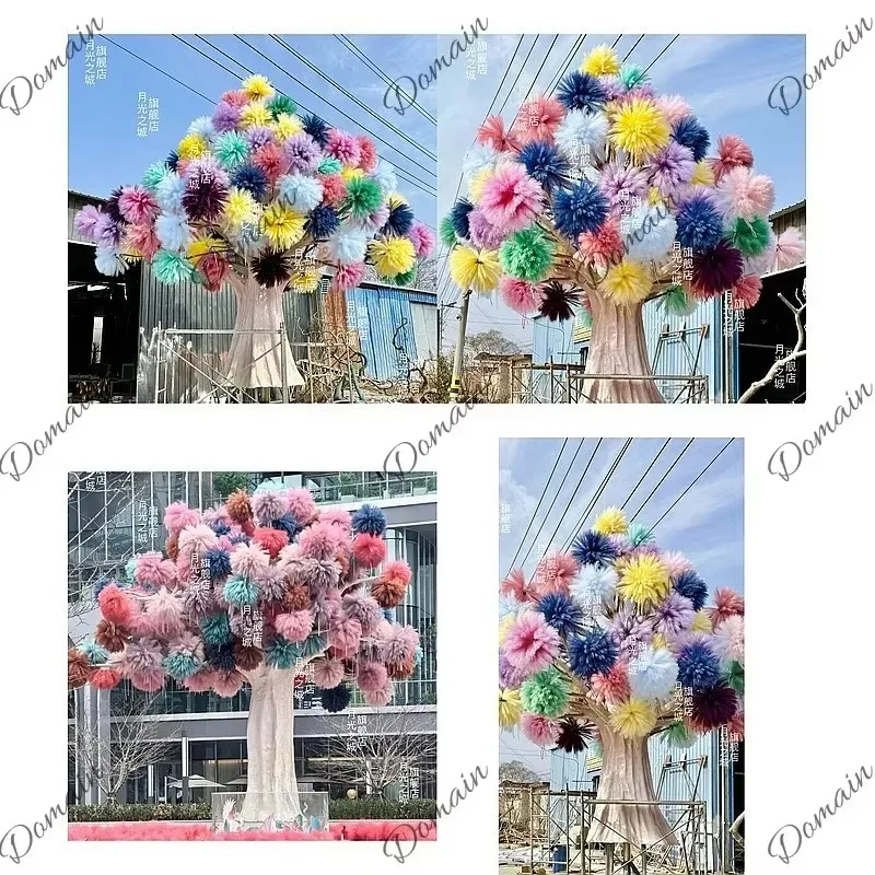 BJ Artificial Trees Decorated With Reeds And Badminton, Commercial Photo Props For Wedding Events