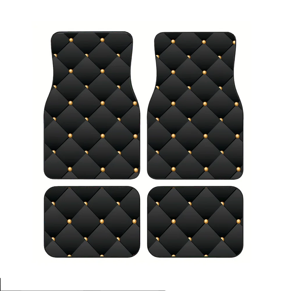 Set Of 4 Lingge Patterned Floor Mats, Perfect For Vehicles Like Cars, Trucks, And Suvs, Making Them Great Gifts. These Mats Are