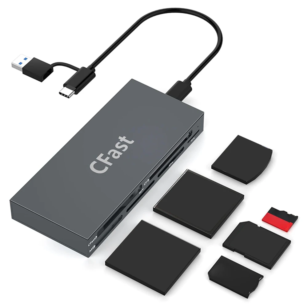 cfast-カードリーダー-6-枚のカードを同時に読み取る-usb-c-cfast-20-カードリーダー-5gbps-usb-カードリーダー-cfast-cf-ms-sd-tf-xd-カード用
