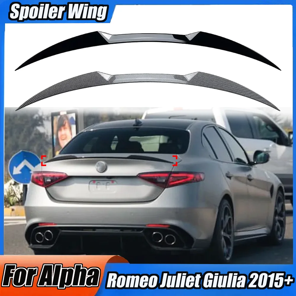 Car Trunk Spoiler Fixed Wind Wing For Alpha Romeo Juliet Giulia 2015+ Auto Tail Wing Splitter Guard Decoration Wing Accessories