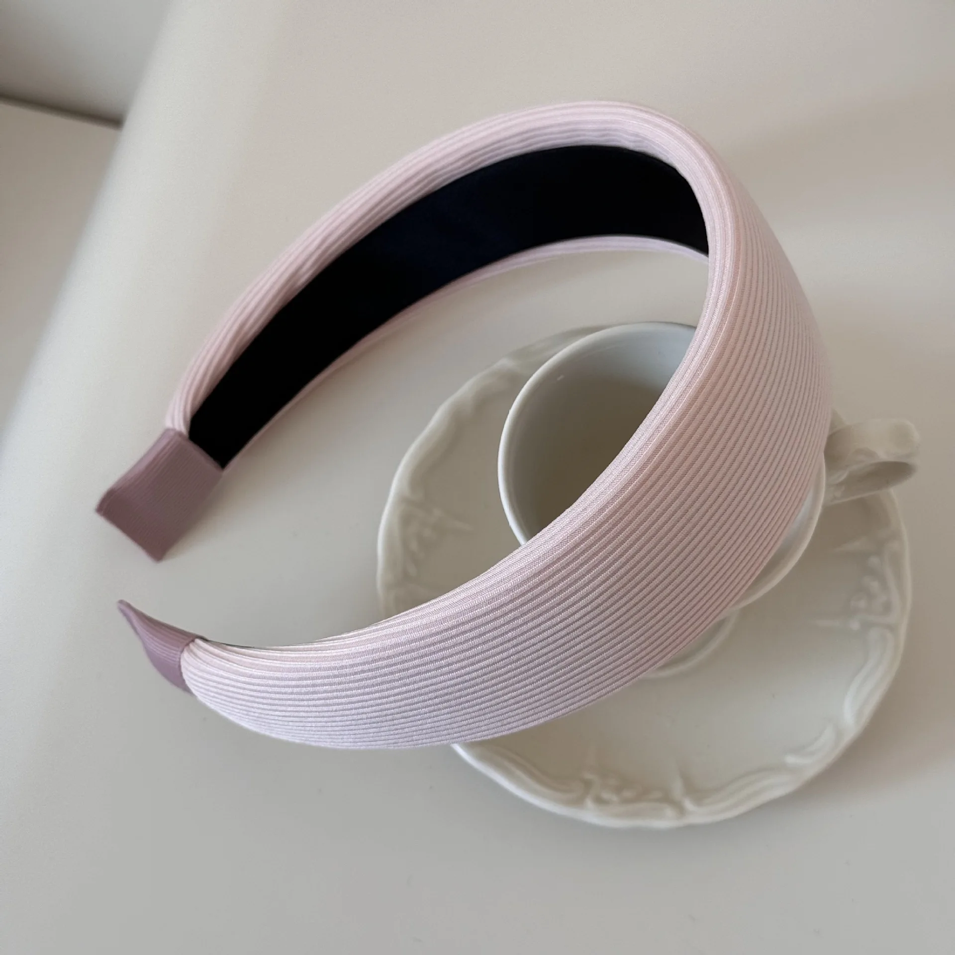 Vintage Gestreiftes Schwamm-Stirnband - 4,5 cm Breit, Vielseitiges Weiches Haarband - Einfarbig, Gesichtsformendes Haaraccessoire Diademas – Detail 18