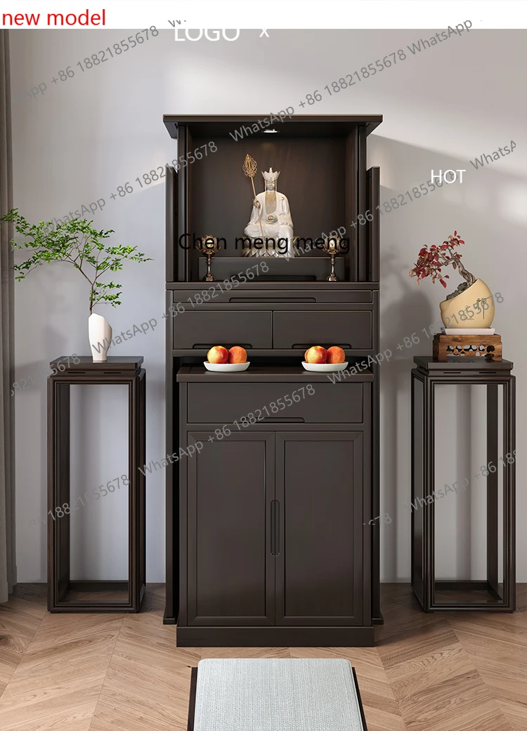 d178 Buddhist shrine New Chinese vertical cabinet Modern simple hidden door Split shrine offering cabinet