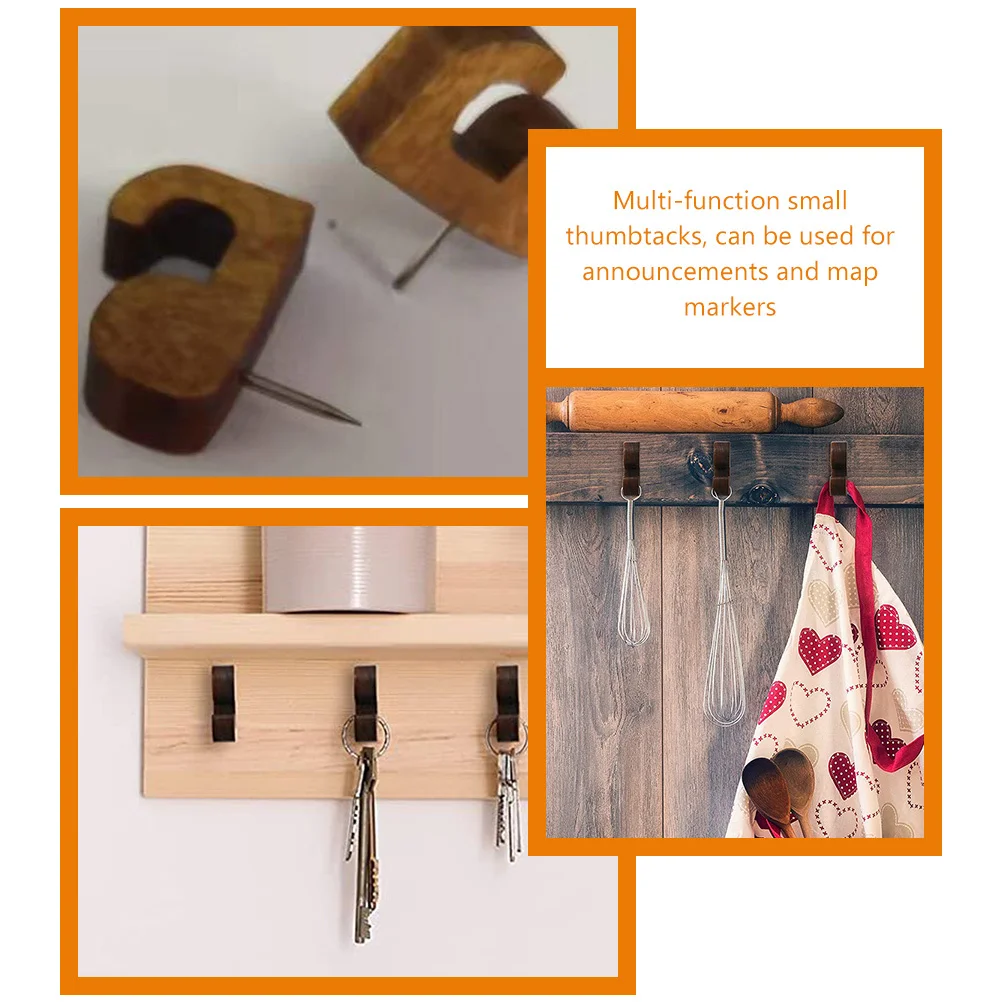 20 قطعة دبابيس الضغط الخشبية متعددة الوظائف مسامير الإبهام لمكتب المنزل استخدام لوحة الفلين اكسسوارات خريطة لوازم المسامير الزخرفية #1