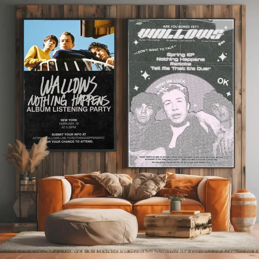 band W-Wallows-S Painting Calligraphy Elegant Botanical Decor for Living Room Modern Interior Design