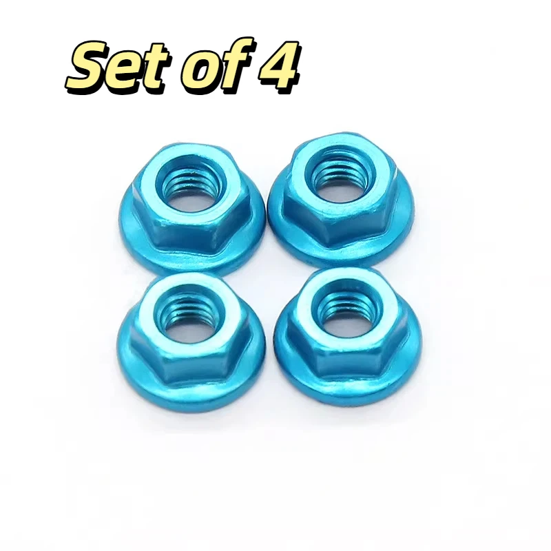 1/10 Scale RC Car Parts, High Quality Aluminum Alloy Flange Lock Nuts, Durable Modification Accessories