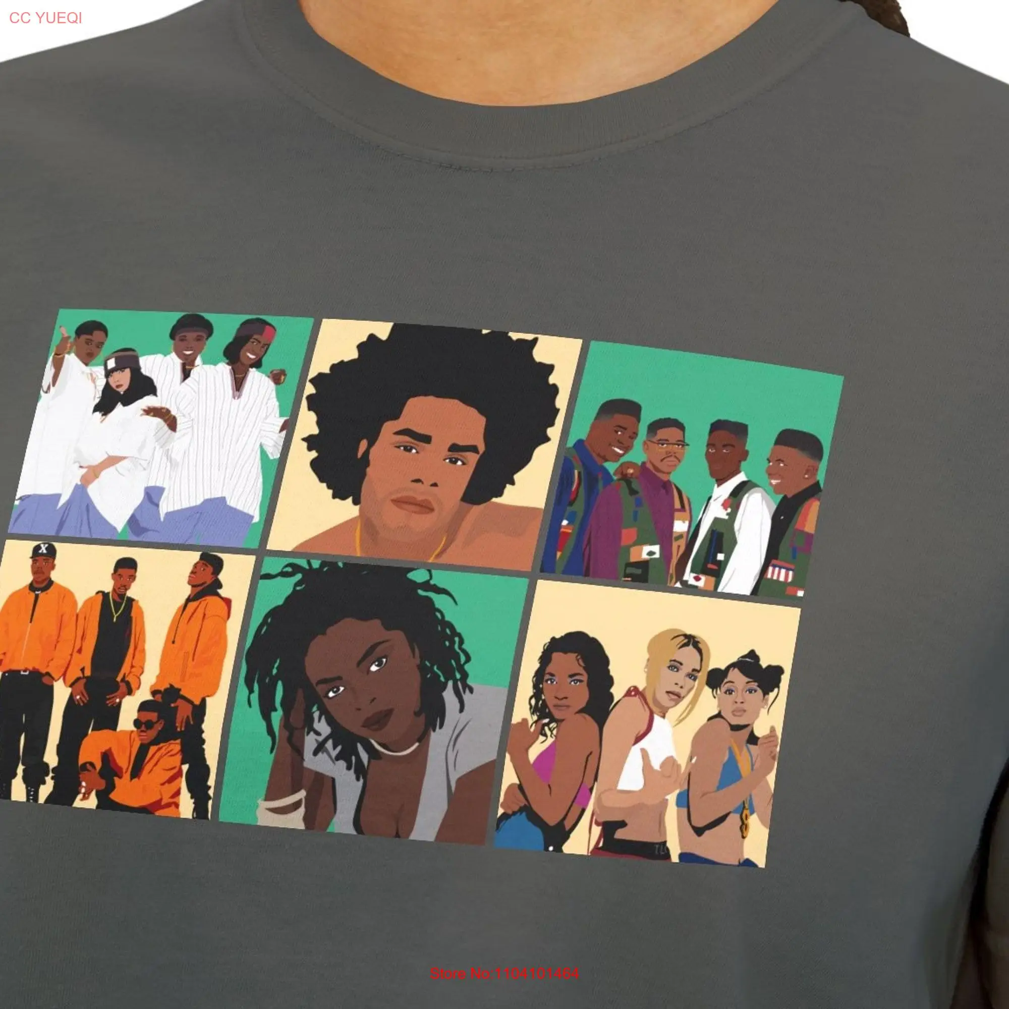 90s Boxy Top Comfort Colors For R B Lover RnB Women Box 90's Popular Throwback Music T Shirt Vibe long or short sleeves