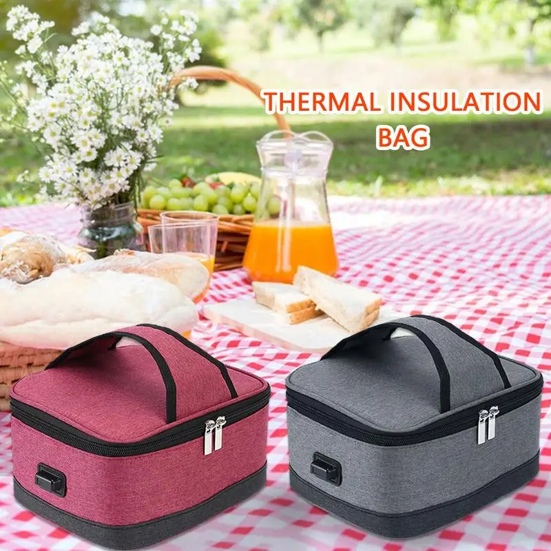 Insulated Lunch Bag USB Portable Food Warmer Electric Lunch Box  Electric Heating Lunch Bag Food Handbags Case for Outdoor Work