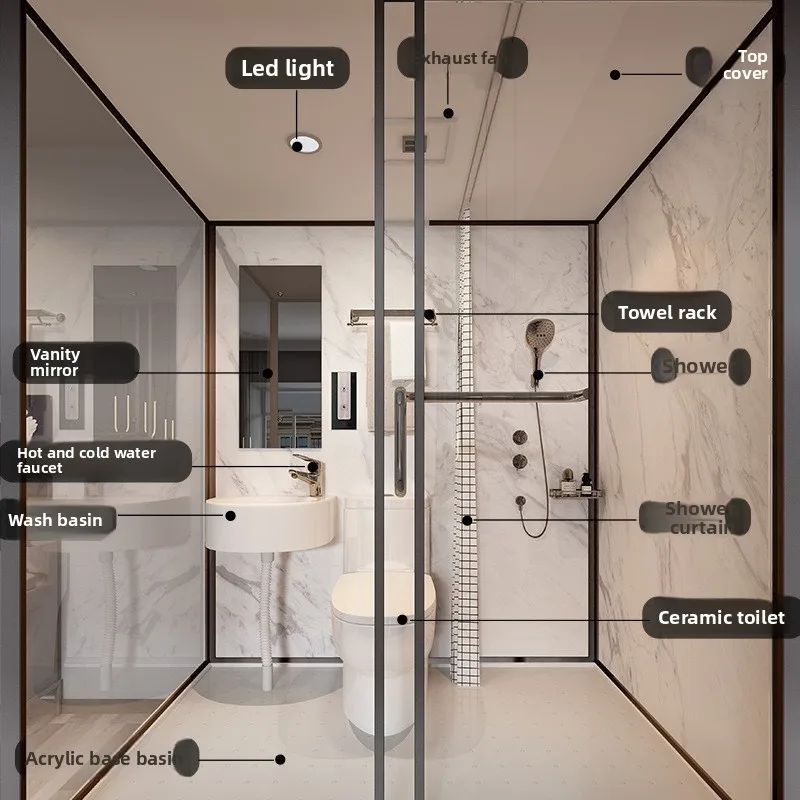 Integral shower room Integrated bathroom Home B & B Rural toilet Bath room Integrated bathroom room