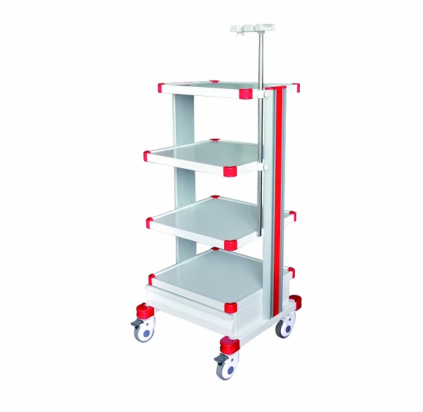 Factory Cheap Price Multifunctional Four Layers Computer Trolley Cart Endoscopy Trolley For Hospital Use