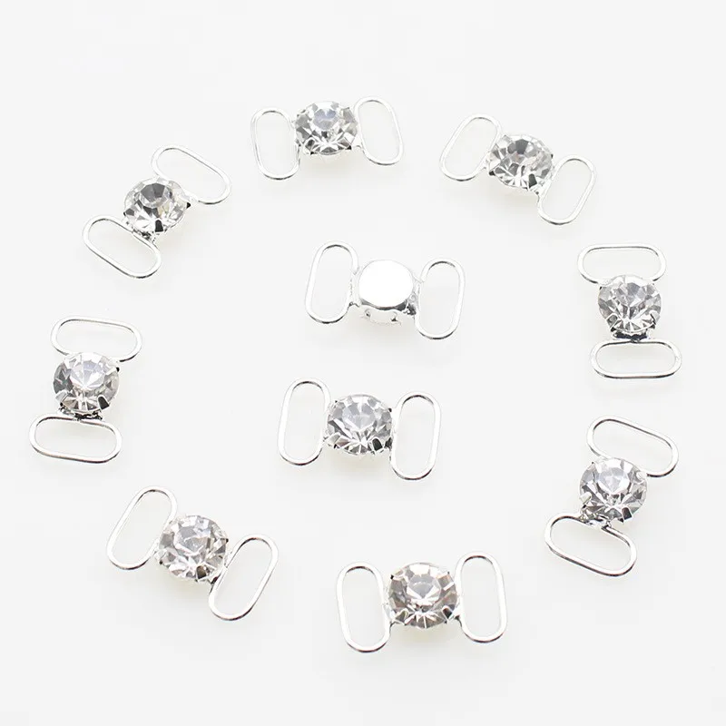 New 10/Piece Welding Water Diamond Double Loop Buckle DIY Clothing Swimsuit Shoelace Buckle Accessories