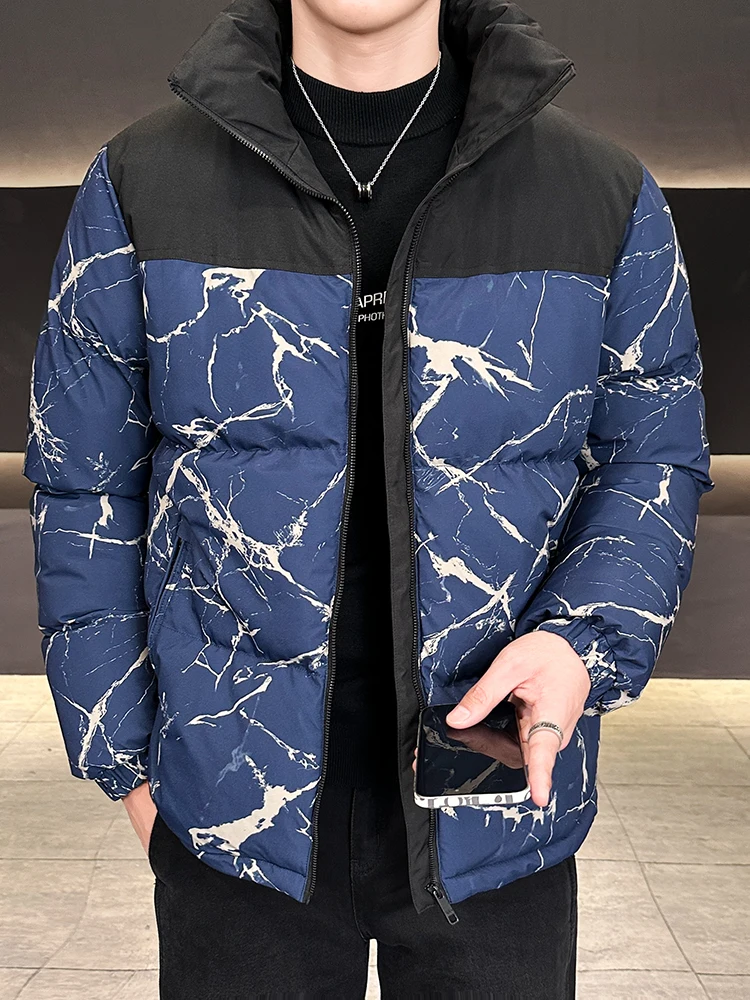 

Новая мужская рабочая куртка 2025 года: утепленная хлопковая модель с воротником-стойкой, повседневная зимняя теплая куртка для отдыха, приталенный крой, модный городской стиль