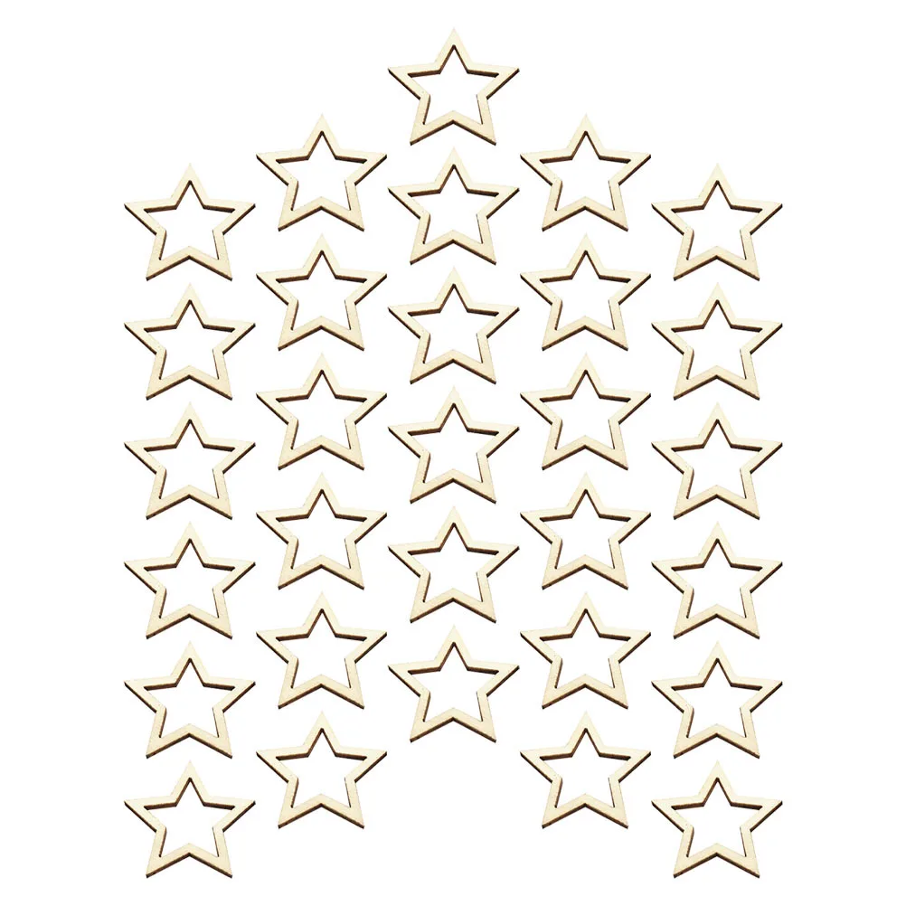 100 قطعة أشكال نجمة خشبية شرائح خشبية غير مكتملة لتقوم بها بنفسك المواد الحرفية ديكور عيد الحب اليدوية زخرفة العرض الخشب الفارغ