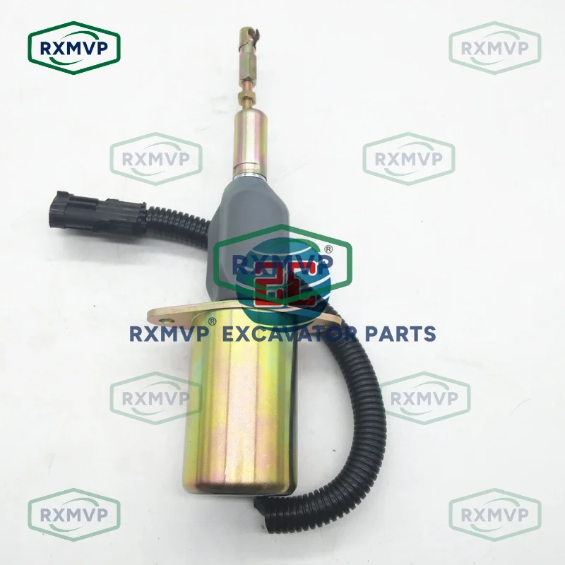 3958160 SA-4978-12 12V Stop Solenoid Valve Fits Excavator Cummins Diesel Engine Parts Black Plug