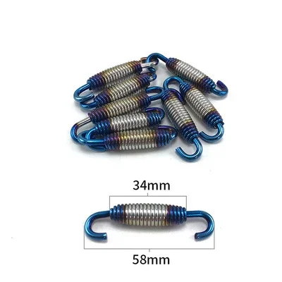 5PCs Motorcycle Tuning Exhaust Pipe Pull Spring Pull Hook Spring Hook Stainless Steel Color Titanium Muffler Movable Spring