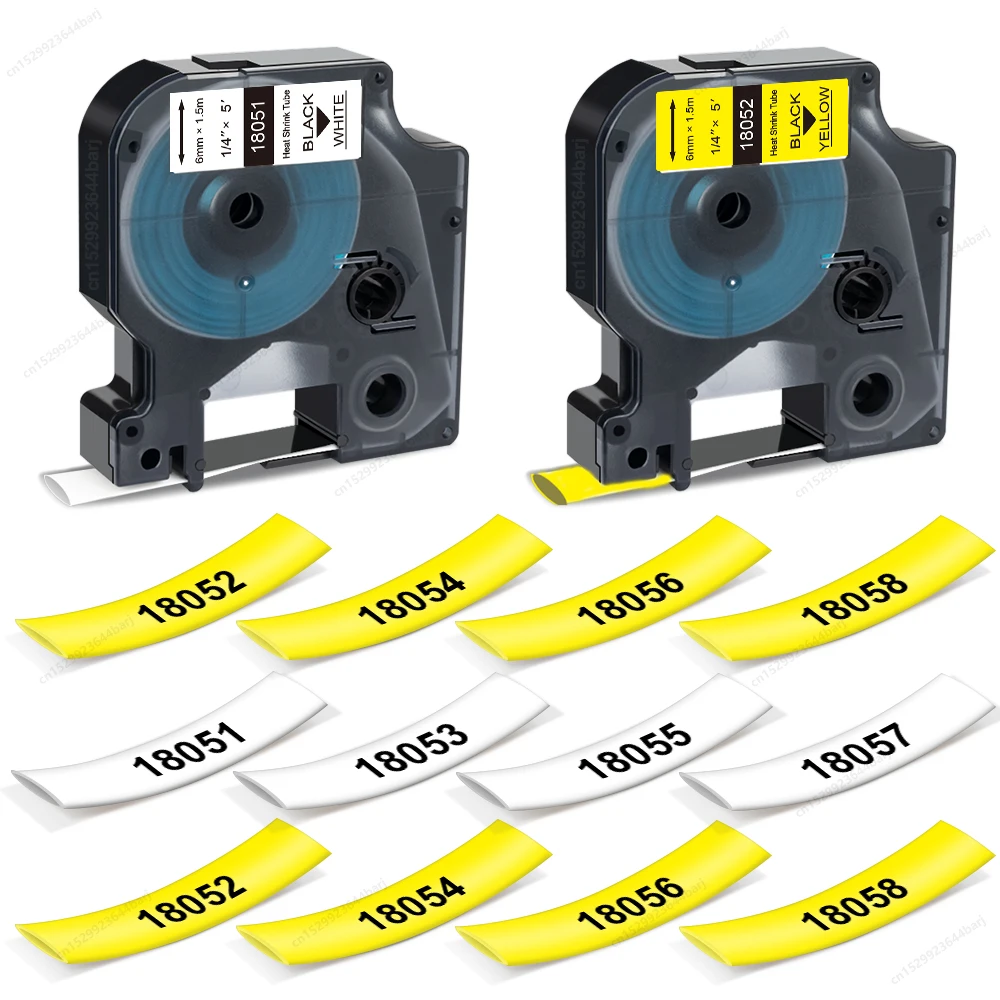 

1Pcs 18051 Compatible for Dymo Rhino Heat Shrink Tube 18052 18055 18056 18053 18054 18057 1805443 for Dymo 4200 5200 Label Maker