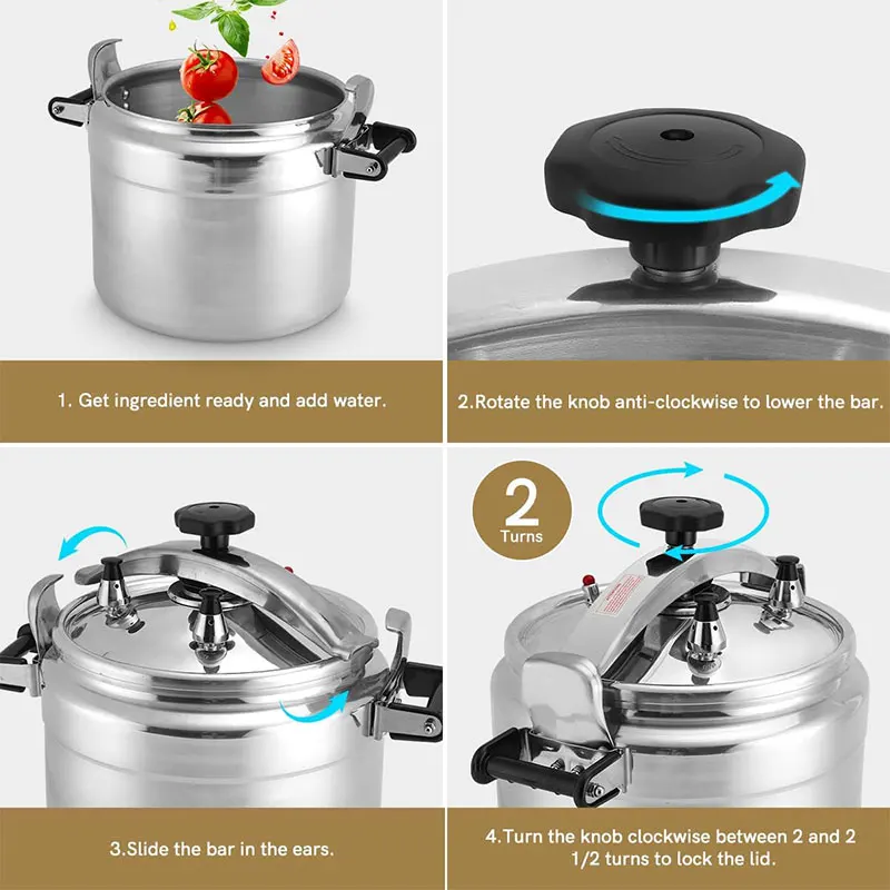 3L/5L Aluminium Alloy Kitchen Pressure Cooker for Gas Stove Cooking Energy-saving Safety Protection Outdoor Camping Cookware