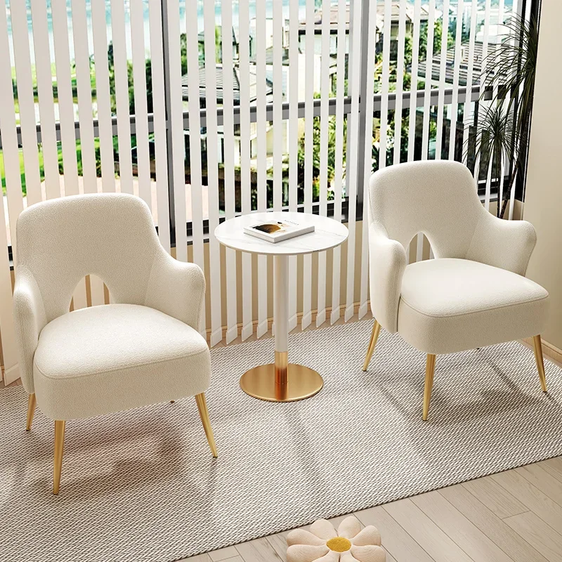 White Design Modern Dining Chair Nordic Gold Legs Relaxing Comfortable Chair Living Room Sedie Pranzo Moderne Furniture Home