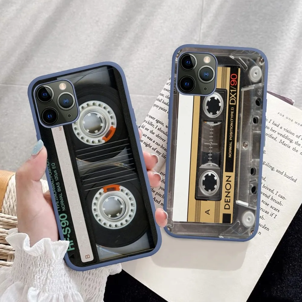 

Cassette Tape Phone Case For IPhone 14 11 12 13 Mini Pro Xs Max 8 7 6 6S Plus X XR Solid Candy Color Case