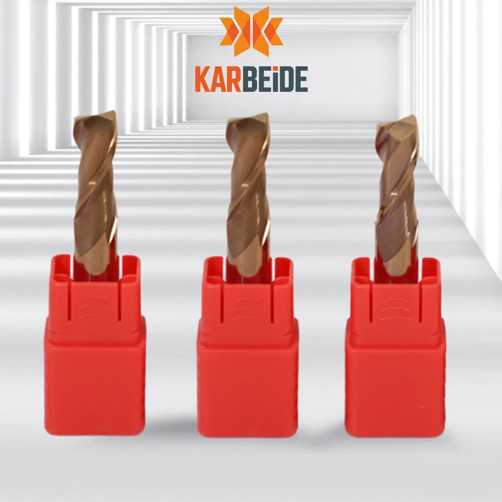 KARBEIDE 2 Flute Straight Shank End Mill Cutter TiSiN Coating Keyway Milling Cutter for Milling Alloy Steels, Hardened Steel