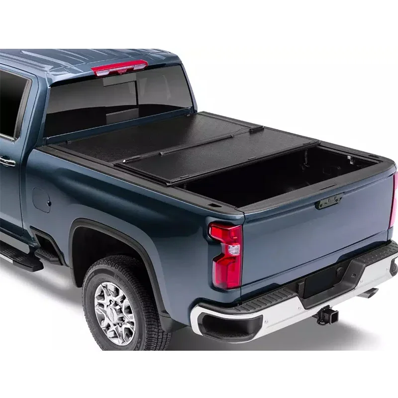 Pickup Cover Aluminum Alloy Hard Three Fold Cover Tonneau Cover For Hilux D-MAX NAVARA NP300 BT50 Universal Pickup Truck