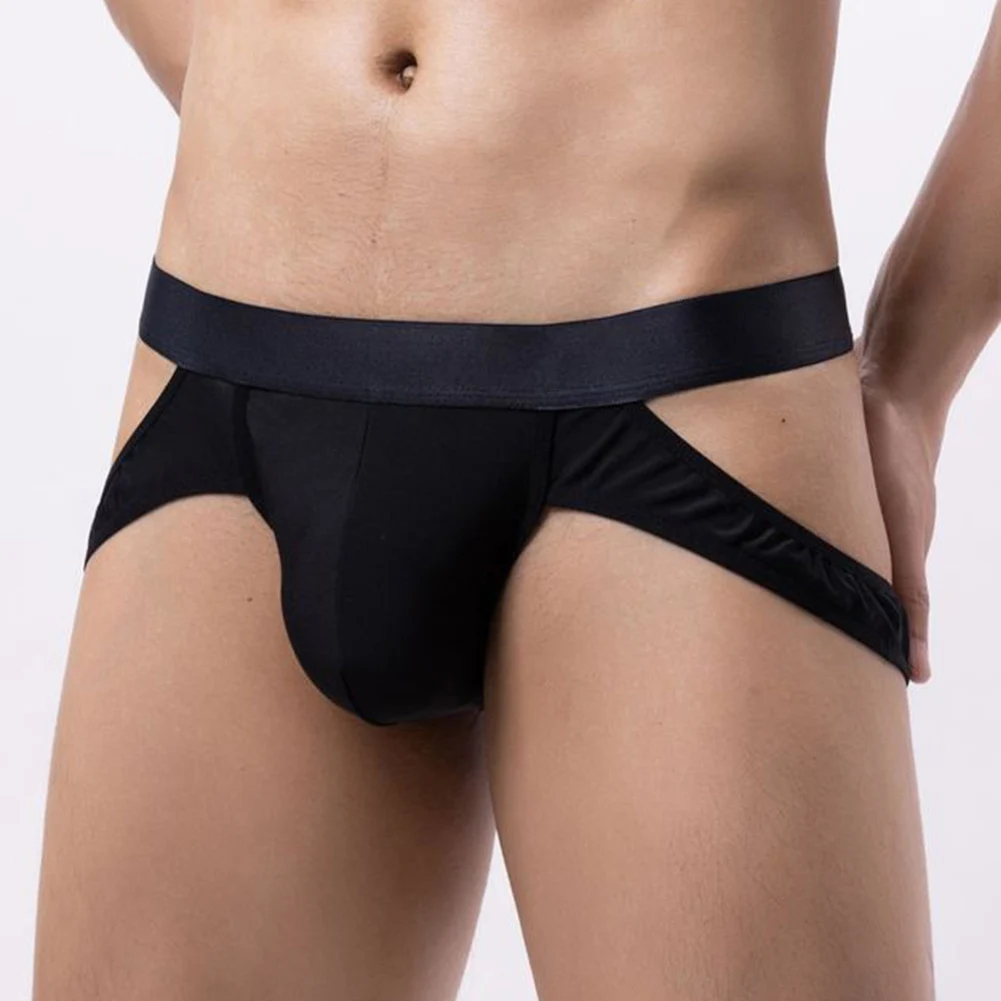 Sexy Men Jockstrap Briefs Soft U Convex Pouch Lingerie Underpants Panties Thong Low Waist Underwear High Elastic Bikini Slip