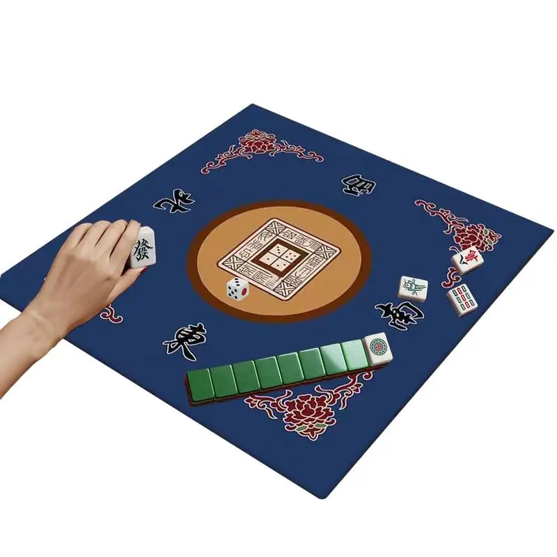 Mahjong Table Mat Anti-Slip Thickened Mahjong Table Cover 80x80cm Mahjong Pad Square Party Game Mat for Mahjong, Poker, Cards