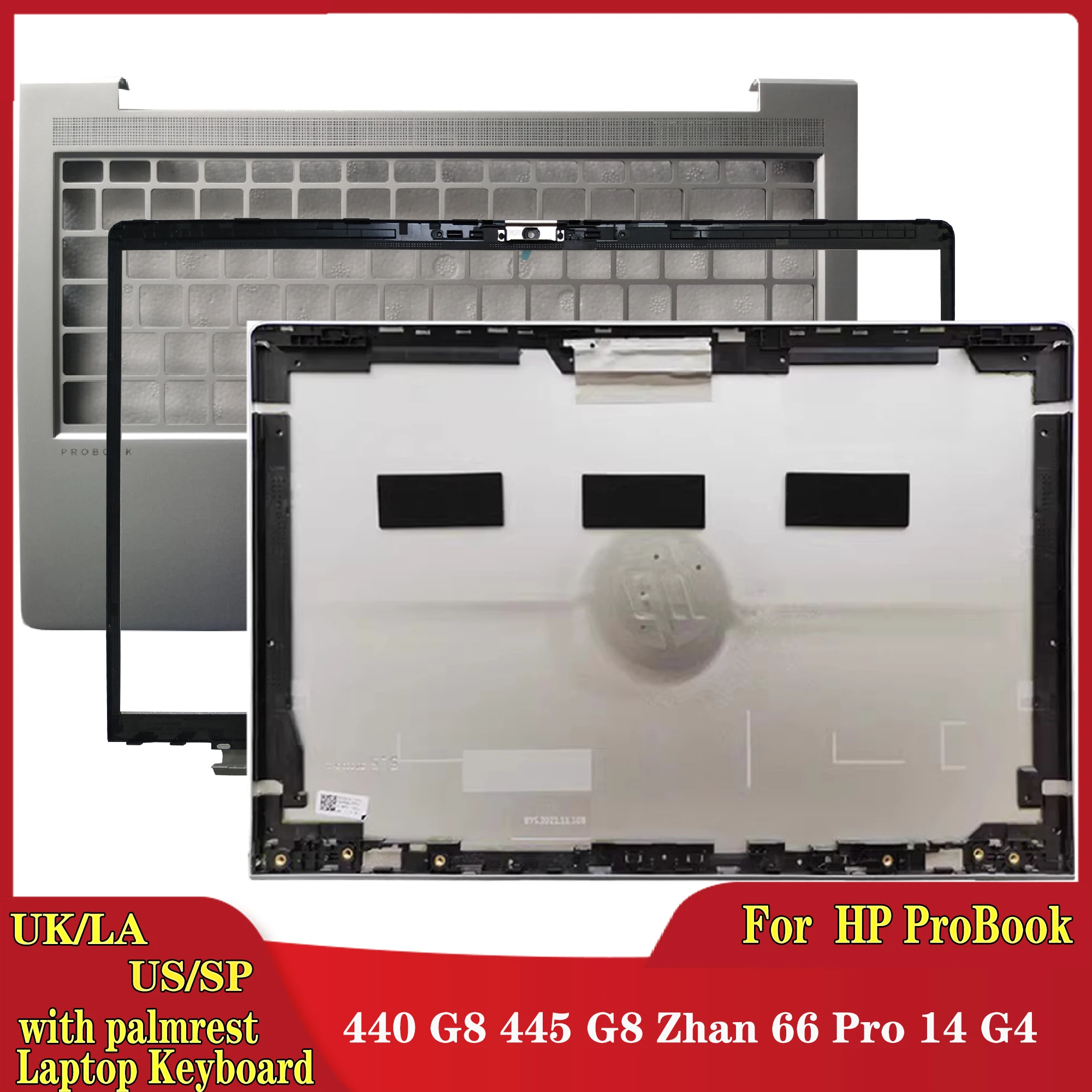 

New For Hp ProBook 440 G8 445 G8 Pro 14 G4 laptop LCD Back Cover/Front Bezel/Palmrest Upper/bottom case