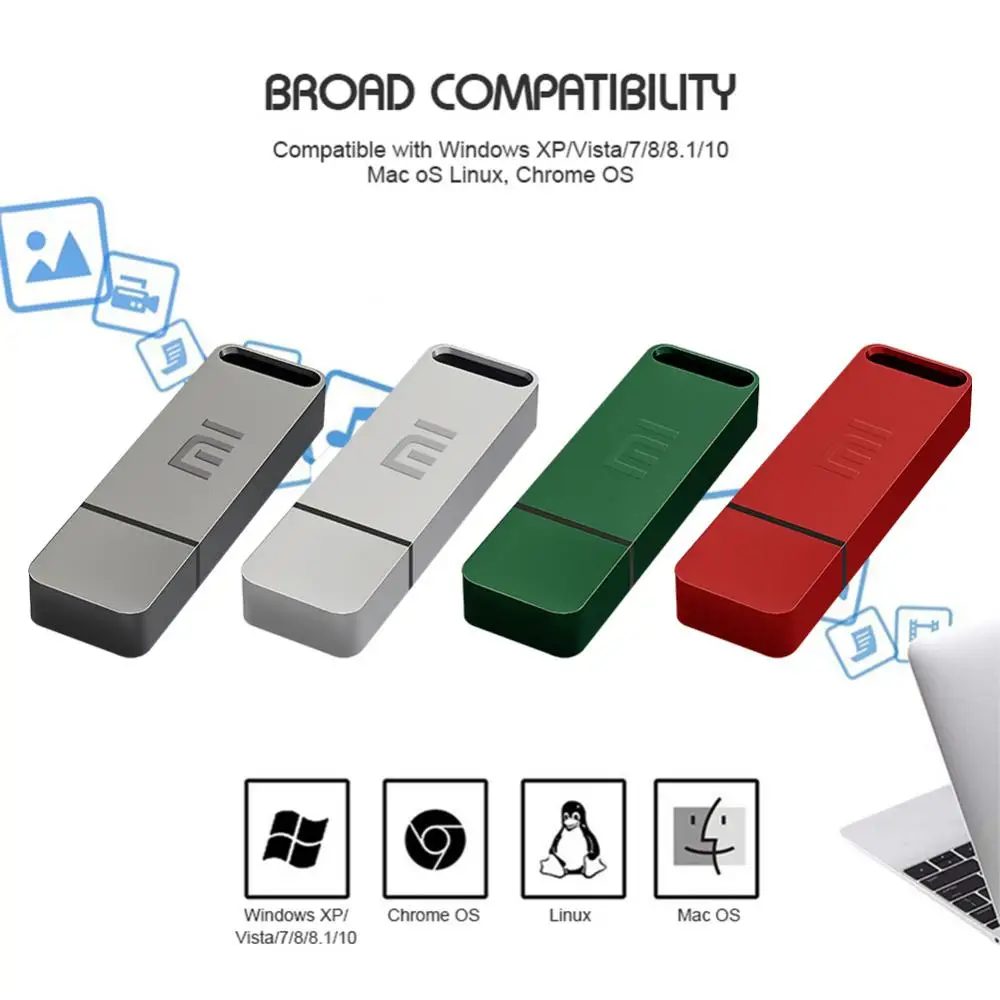 XIAOMI 2TB Metal U Disk 2 IN 1 OTG 1024GB 64GB Flash Drive USB 3.1 512gb 1TB Pen Drives Memory Stick Type C Adapter Gifts New