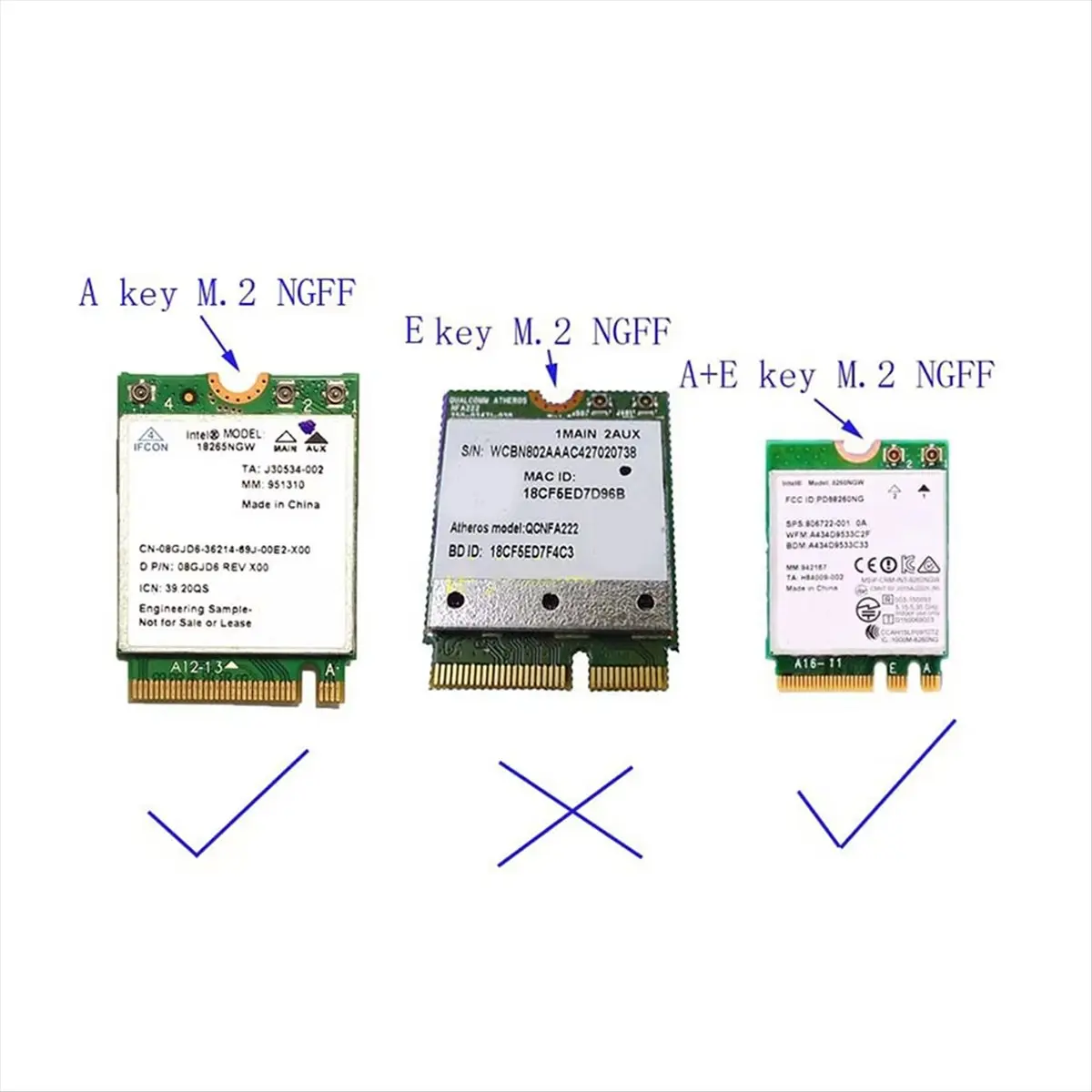 SCLS M.2 WiFi Adapter Connector A KEY A+E KEY 2230 M.2 WiFi Wireless Card Adapter for Air WiFi Card 2013-2017