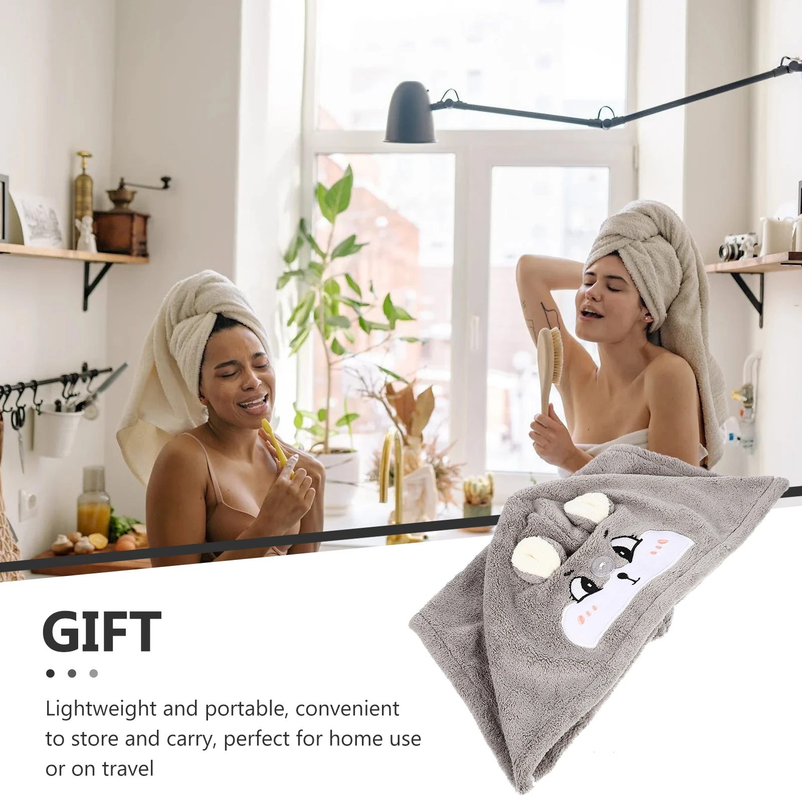 

Dry Hair Cap Towel Wedding Towelling Turban Quick Wrap Polyester Nylon Warp Knitted Coral Fleece Child