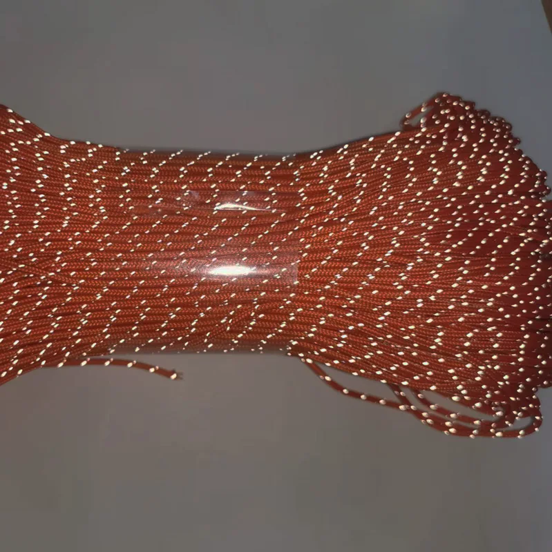 Im Dunkeln leuchtendes, reflektierendes Paracord, Durchmesser 2 mm, Paracord für Überlebenssituationen, Fallschirmschnur, Schlüsselband, Campingzelt, Kletterseil, Wandern, DIY – Detail 3
