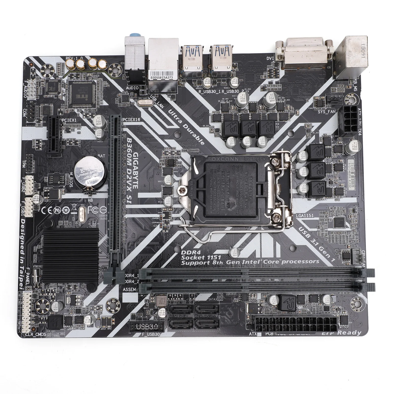 B360M D2VX SI DDR4 Motherboard with DVI Output and Gigabit LAN for Core I7 I5 I3 CPUs 32GB Computer Motherboard