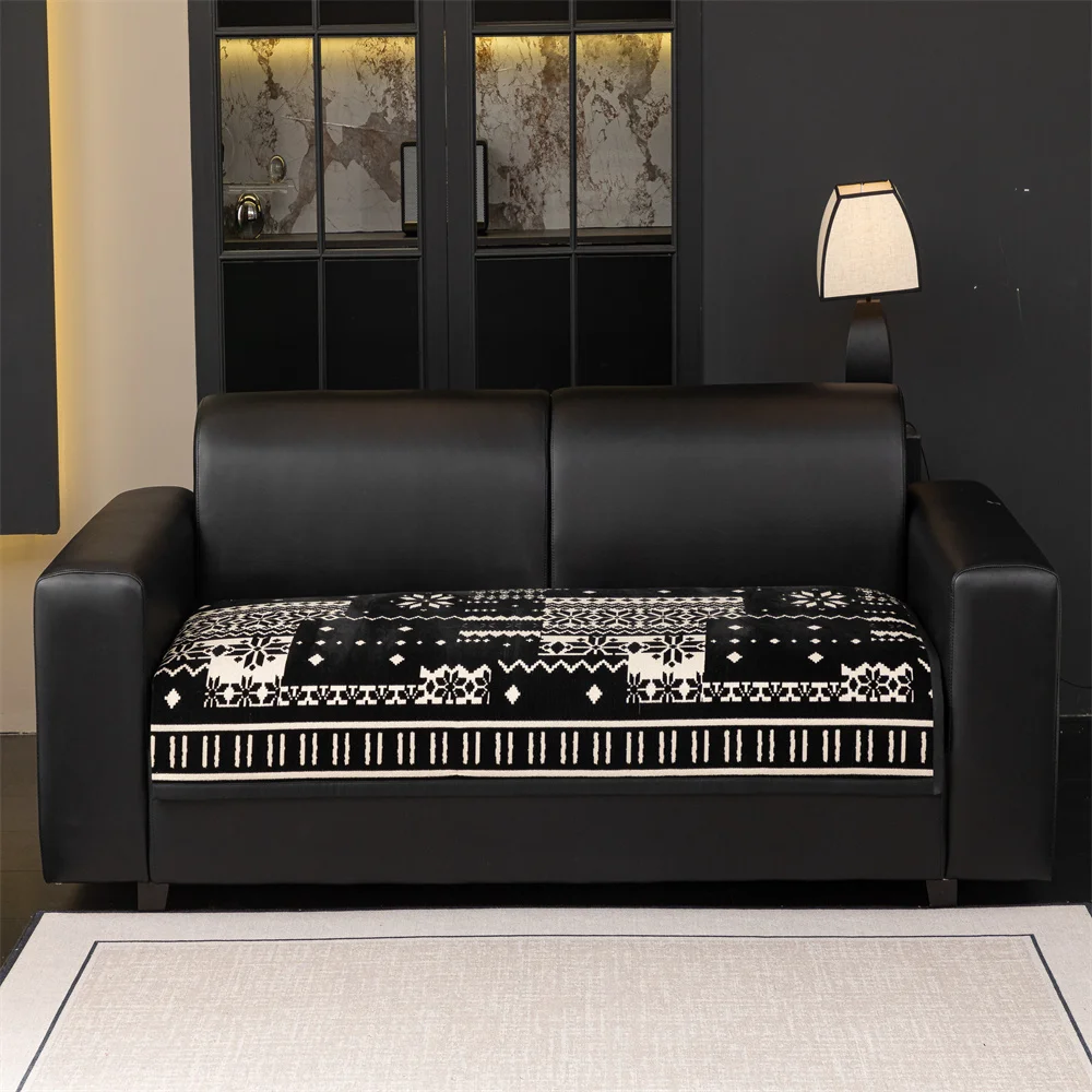 Simple wind thickened soft waxy sofa cushion 2025 new autumn and winter one-piece non-slip sofa cover cross-border